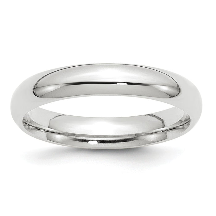 10k White Gold 4mm Standard Comfort Fit Wedding Band Size 4.5