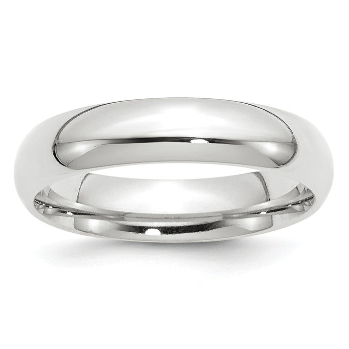 10k White Gold 5mm Standard Comfort Fit Wedding Band Size 7