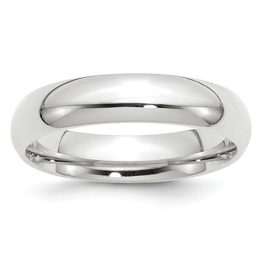 10k White Gold 5mm Standard Comfort Fit Wedding Band Size 9