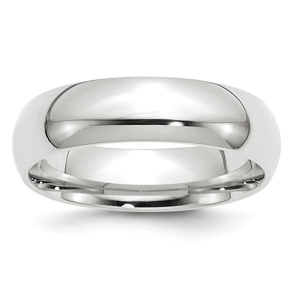 10k White Gold 6mm Standard Comfort Fit Wedding Band Size 13