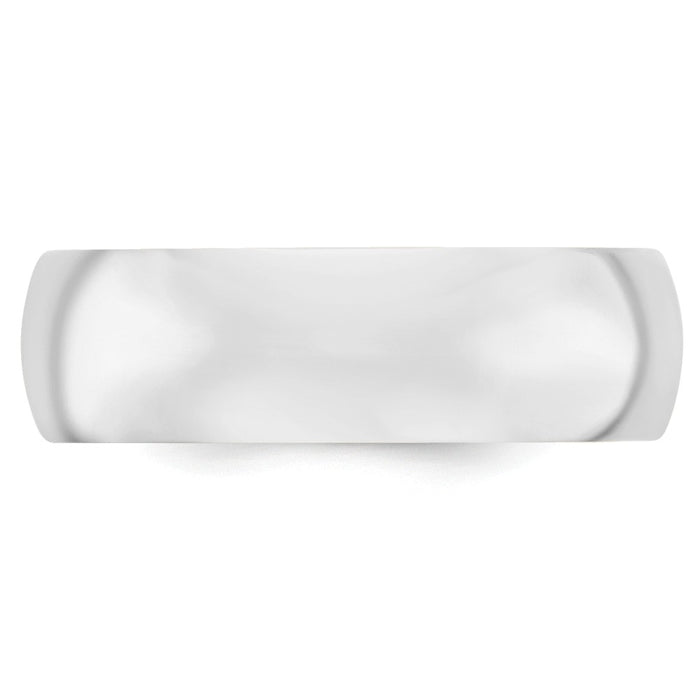 10k White Gold 7mm Standard Comfort Fit Wedding Band Size 6