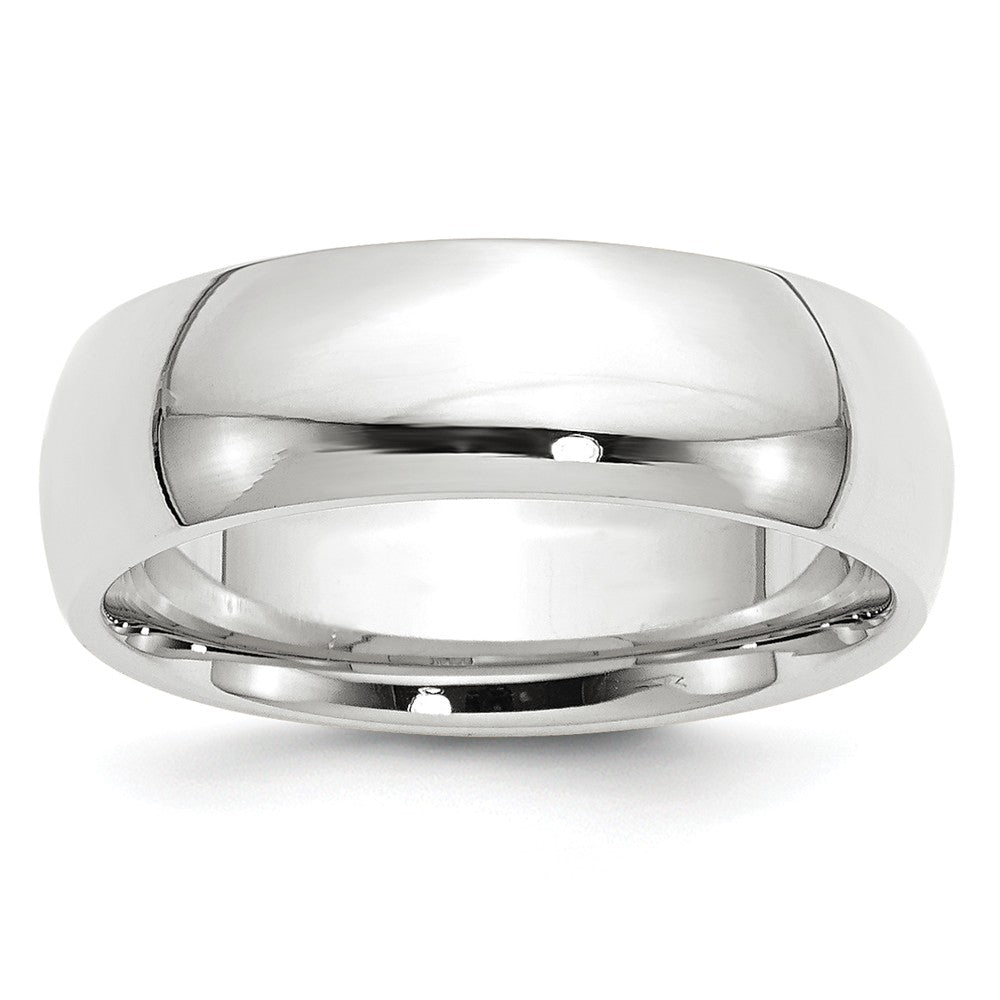 10k White Gold 7mm Standard Comfort Fit Wedding Band Size 4