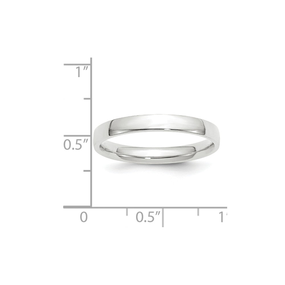 10k White Gold 3mm LTW Comfort Fit Wedding Band Size 4