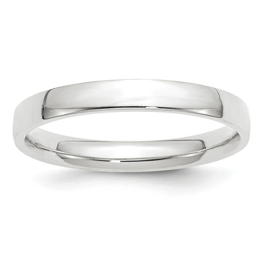 10k White Gold 3mm LTW Comfort Fit Wedding Band Size 10.5