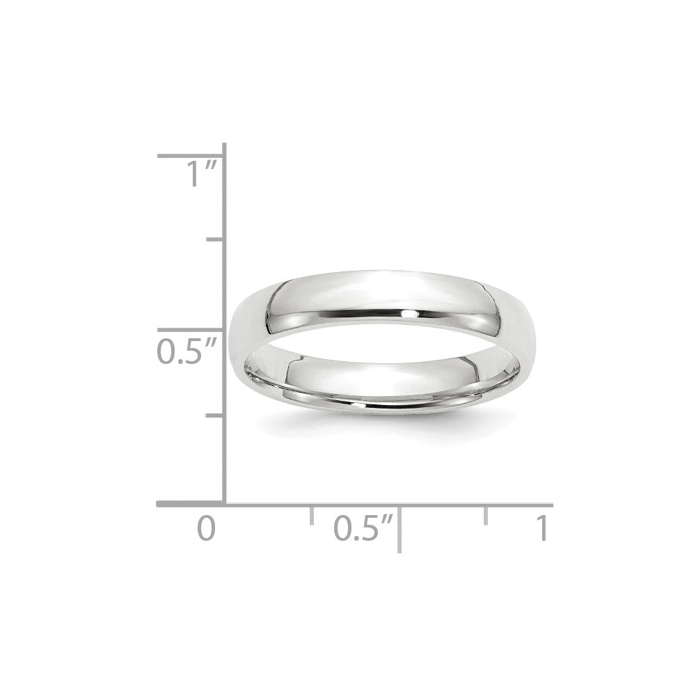 10k White Gold 4mm LTW Comfort Fit Wedding Band Size 7.5