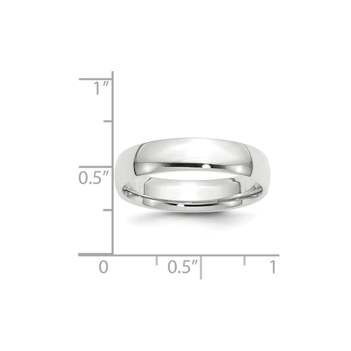 10k White Gold 5mm LTW Comfort Fit Wedding Band Size 10.5