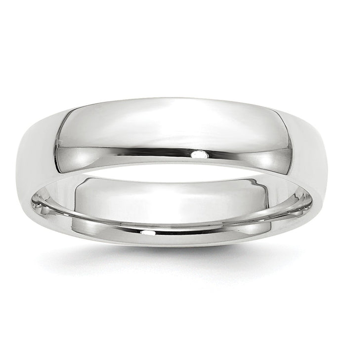 10k White Gold 5mm LTW Comfort Fit Wedding Band Size 4