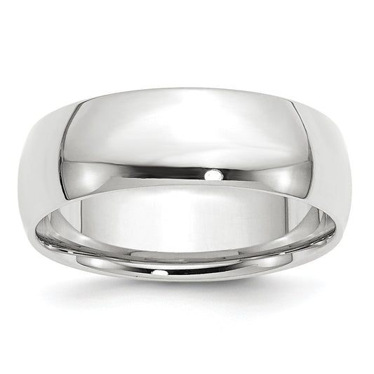 10k White Gold 7mm LTW Comfort Fit Wedding Band Size 6