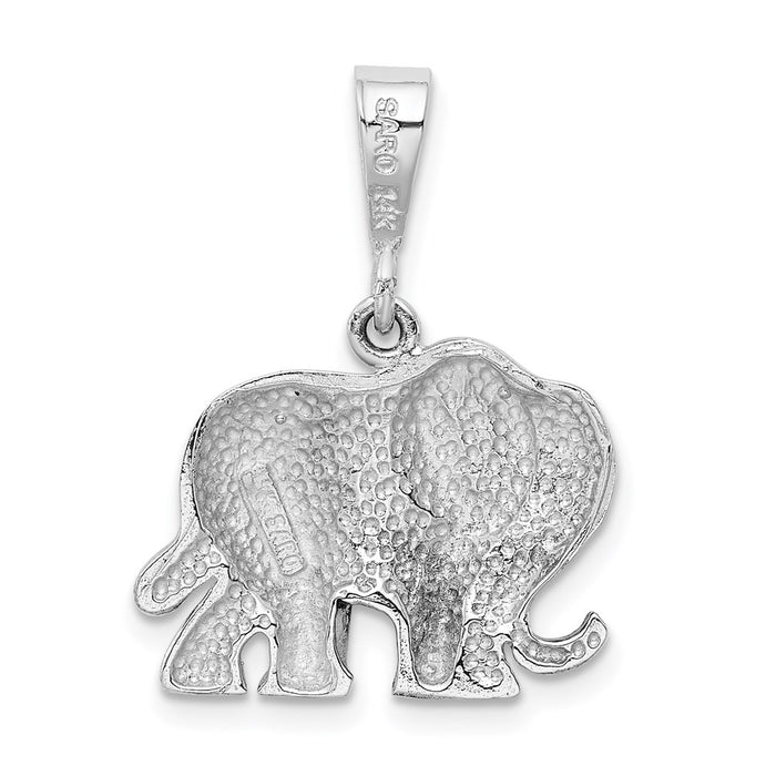 Million Charms 14K White Gold Themed Elephant Charm