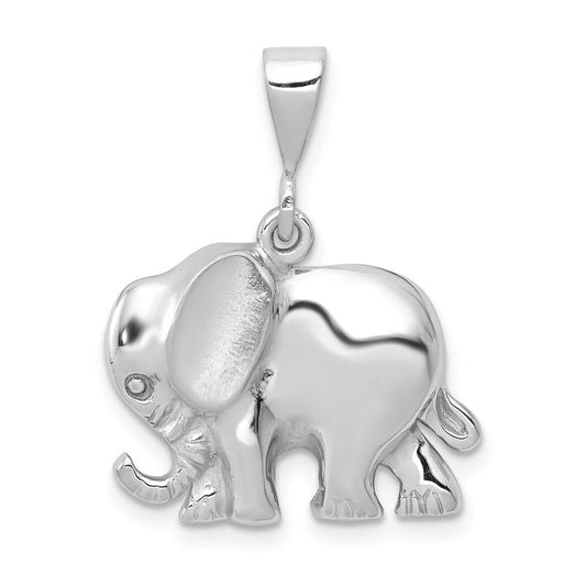 Million Charms 14K White Gold Themed Elephant Charm