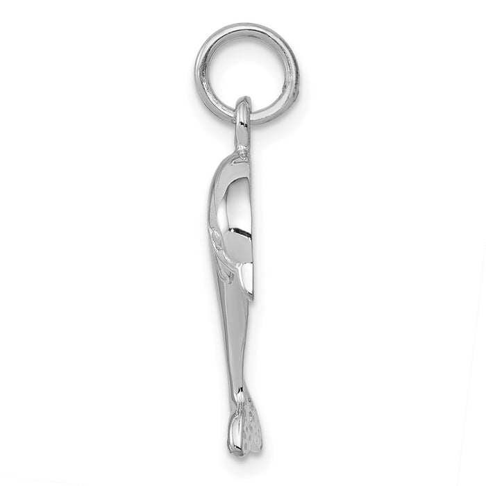 Million Charms 14K White Gold Themed Dolphin Charm