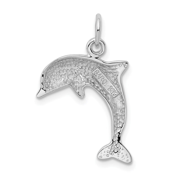 Million Charms 14K White Gold Themed Dolphin Charm