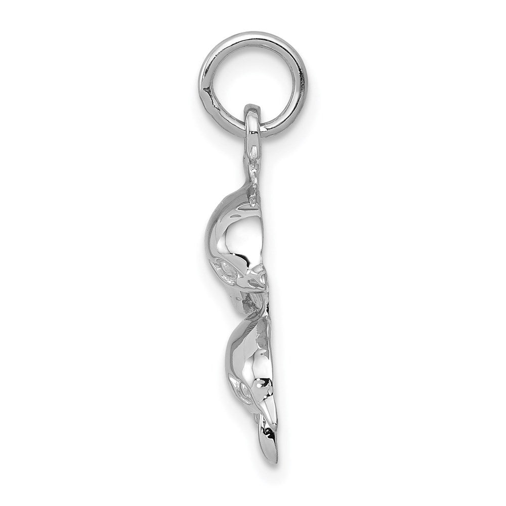 Million Charms 14K White Gold Themed Dolphin Charm