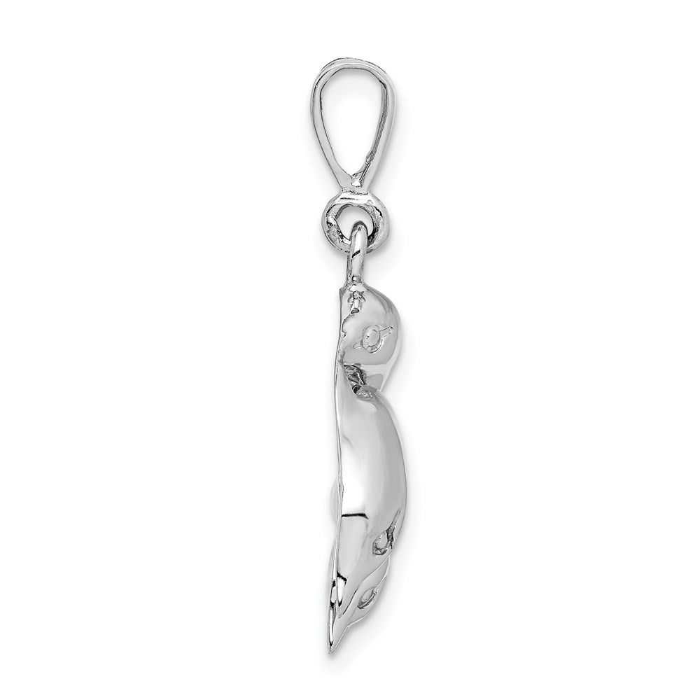 Million Charms 14K White Gold Themed Dolphin Charm