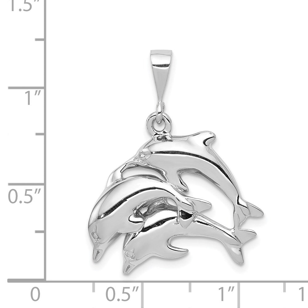 Million Charms 14K White Gold Themed Dolphin Charm
