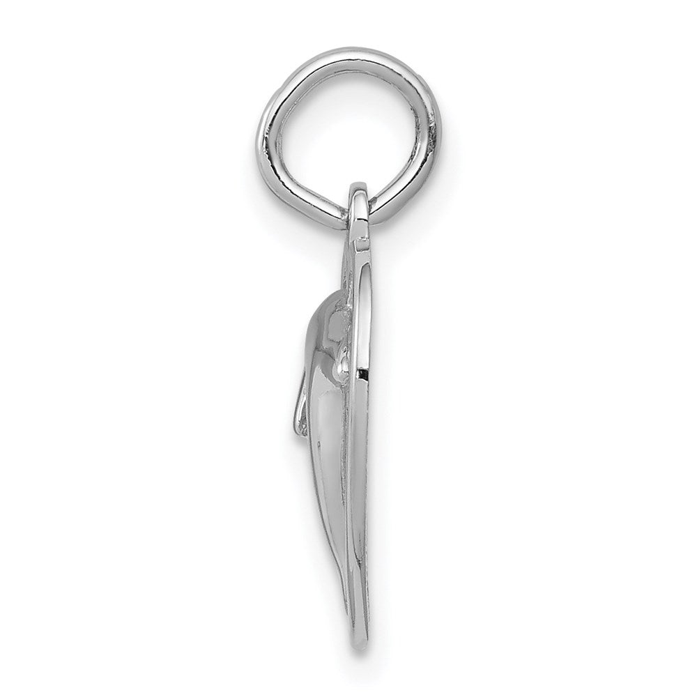 Million Charms 14K White Gold Themed Dolphin In Heart Charm