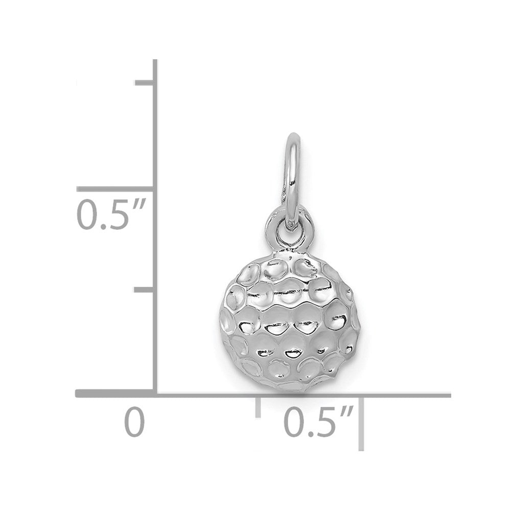 Million Charms 14K White Gold Themed Sports Golf Ball Charm