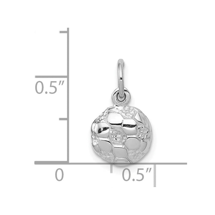 Million Charms 14K White Gold Themed Sports Soccer Ball Charm