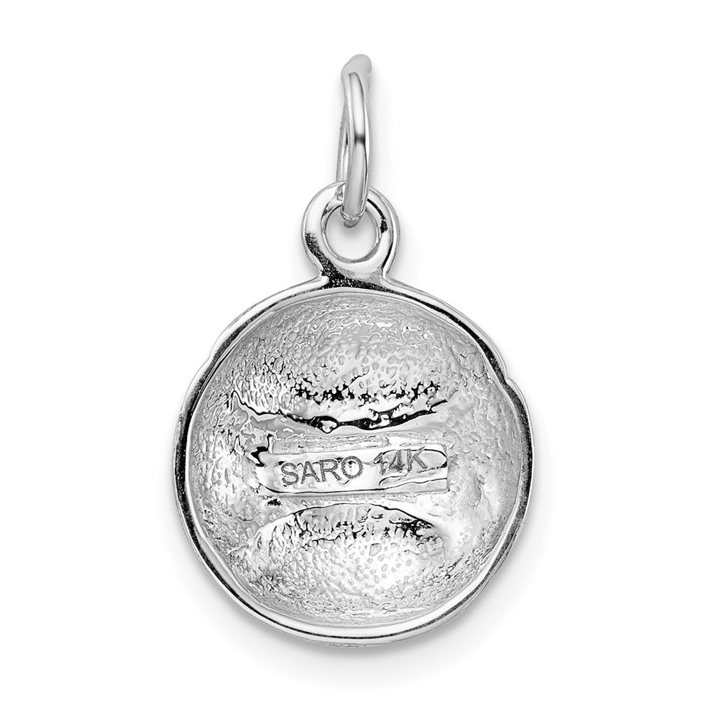 Million Charms 14K White Gold Themed Sports Baseball Charm