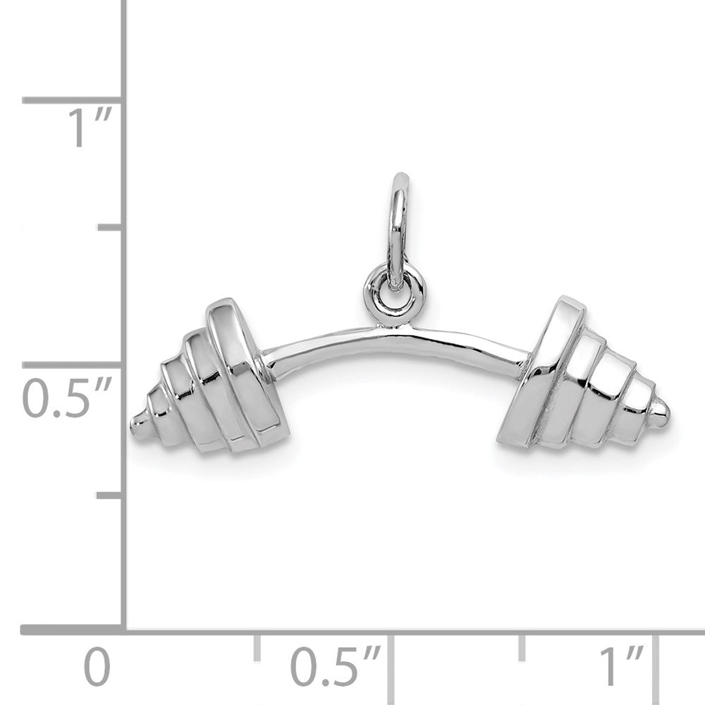 Million Charms 14K White Gold Themed Barbell Charm