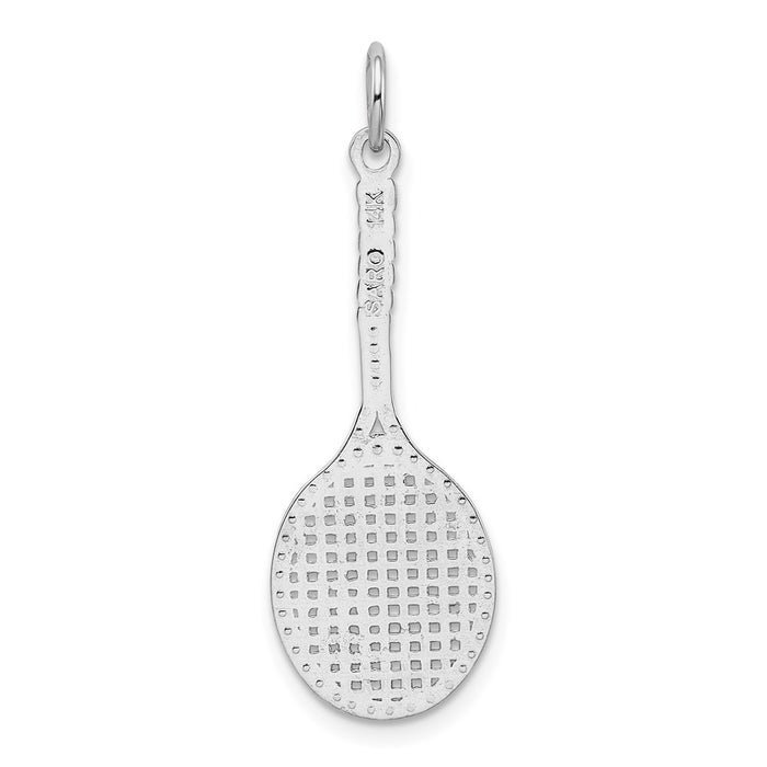 Million Charms 14K White Gold Themed Sports Tennis Racquet Charm