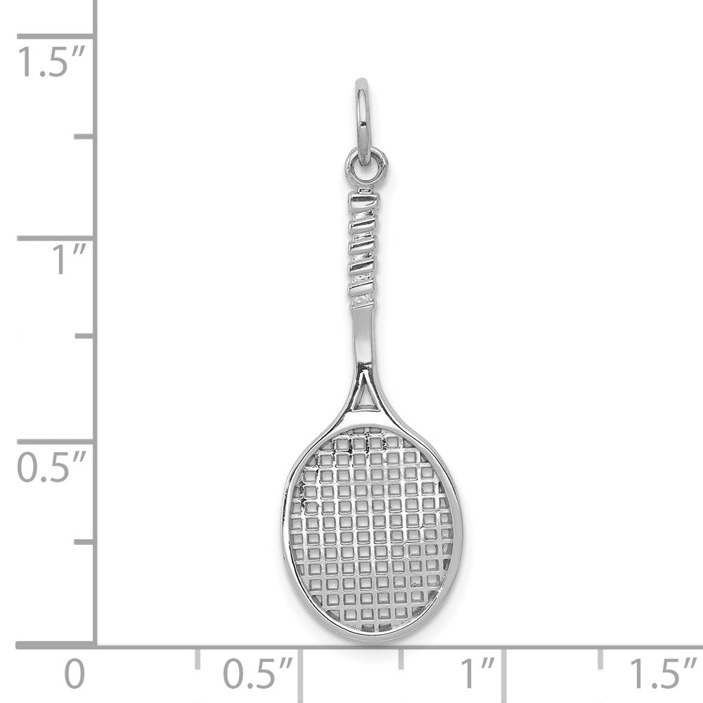 Million Charms 14K White Gold Themed Sports Tennis Racquet Charm