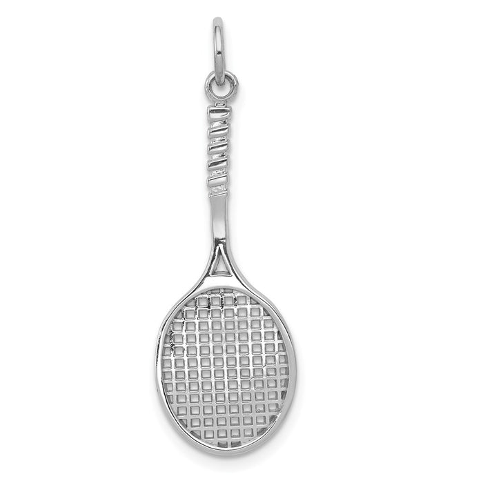 Million Charms 14K White Gold Themed Sports Tennis Racquet Charm