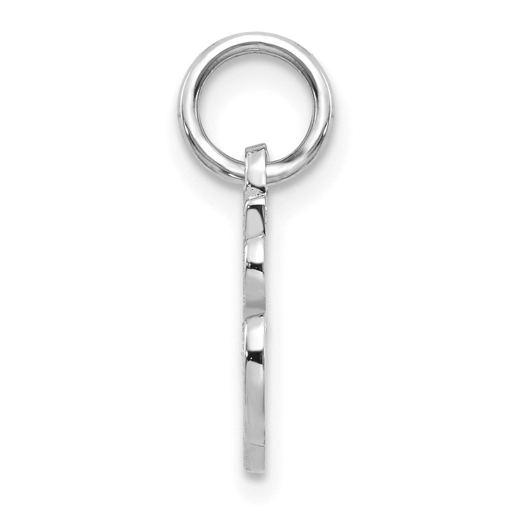 Million Charms 14K White Gold Themed Casted Alphabet Letter Initial A Charm