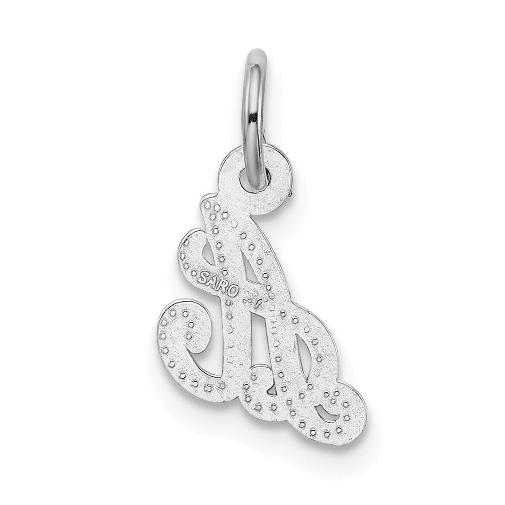 Million Charms 14K White Gold Themed Casted Alphabet Letter Initial A Charm