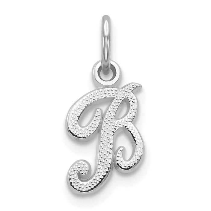 Million Charms 14K White Gold Themed Casted Alphabet Letter Initial B Charm