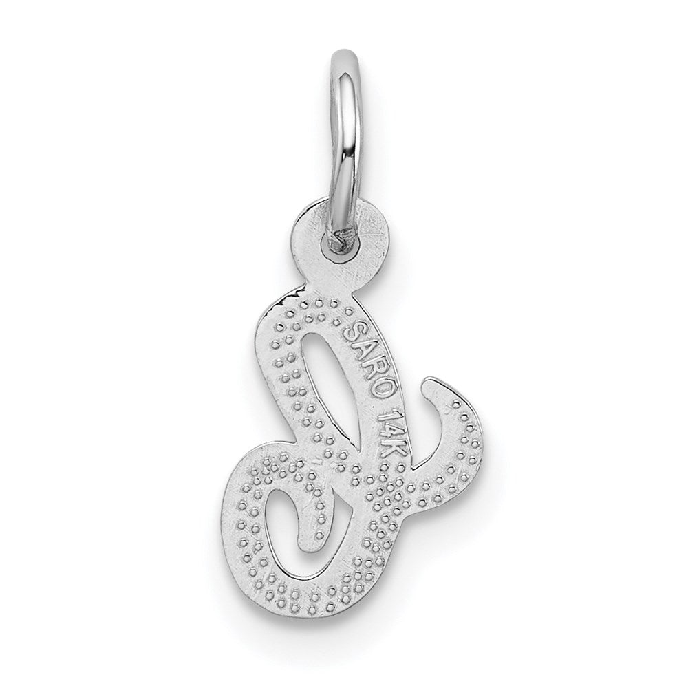 Million Charms 14K White Gold Themed Casted Alphabet Letter Initial C Charm