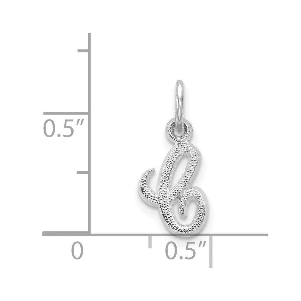 Million Charms 14K White Gold Themed Casted Alphabet Letter Initial C Charm