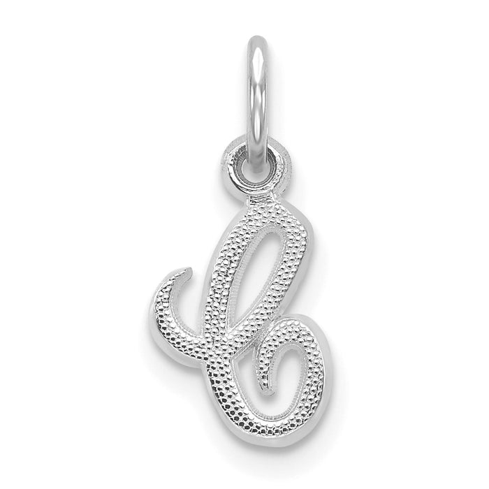 Million Charms 14K White Gold Themed Casted Alphabet Letter Initial C Charm