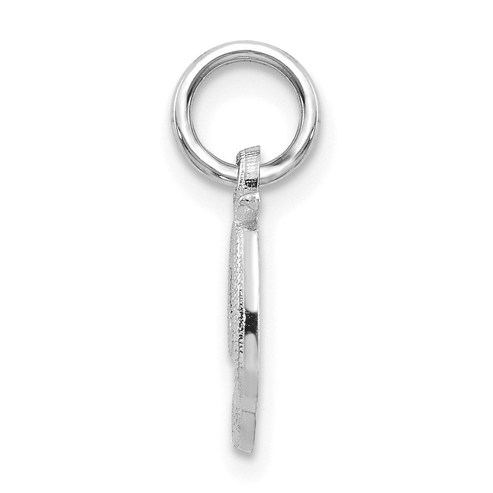 Million Charms 14K White Gold Themed Casted Alphabet Letter Initial D Charm