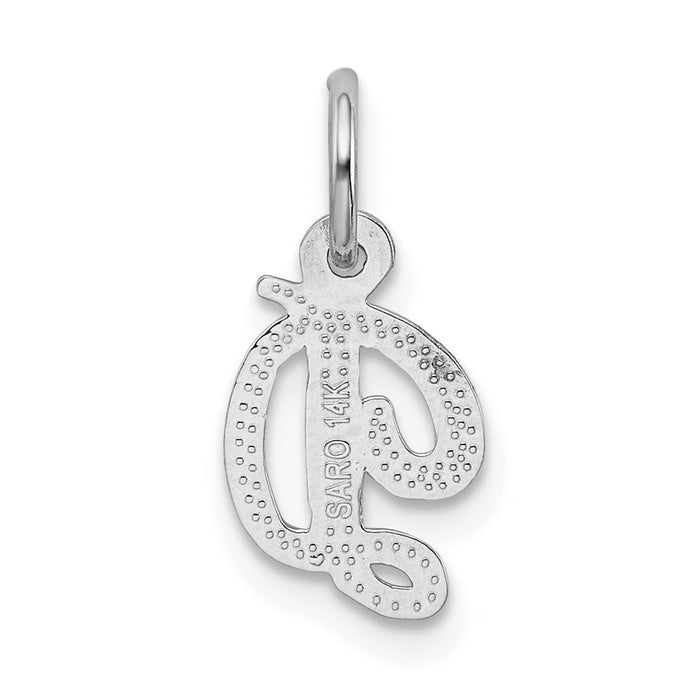 Million Charms 14K White Gold Themed Casted Alphabet Letter Initial D Charm