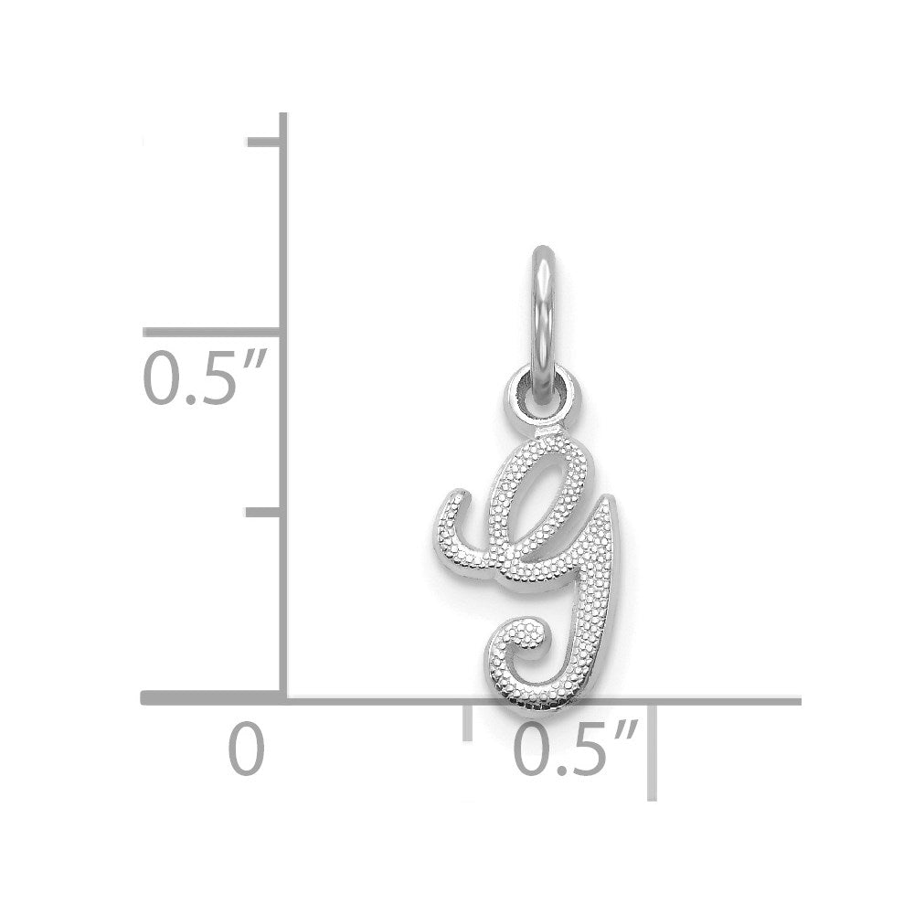 Million Charms 14K White Gold Themed Casted Alphabet Letter Initial G Charm