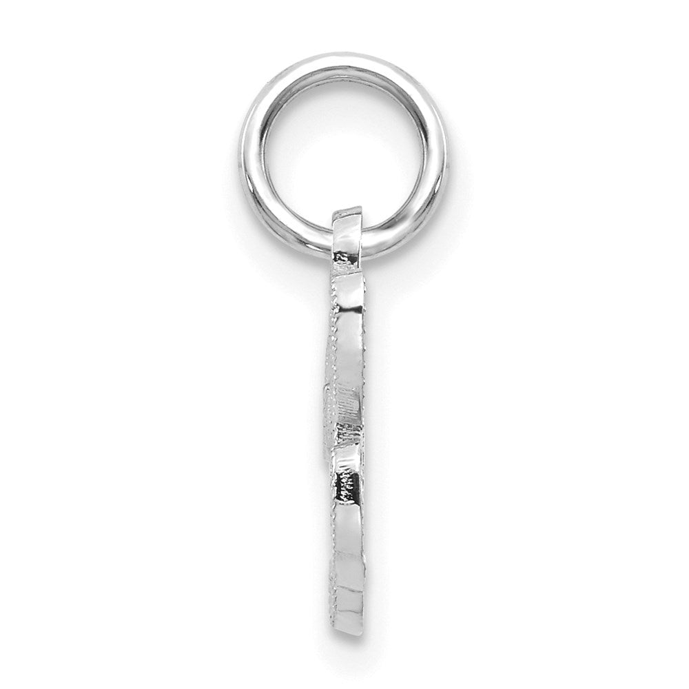 Million Charms 14K White Gold Themed Casted Alphabet Letter Initial H Charm
