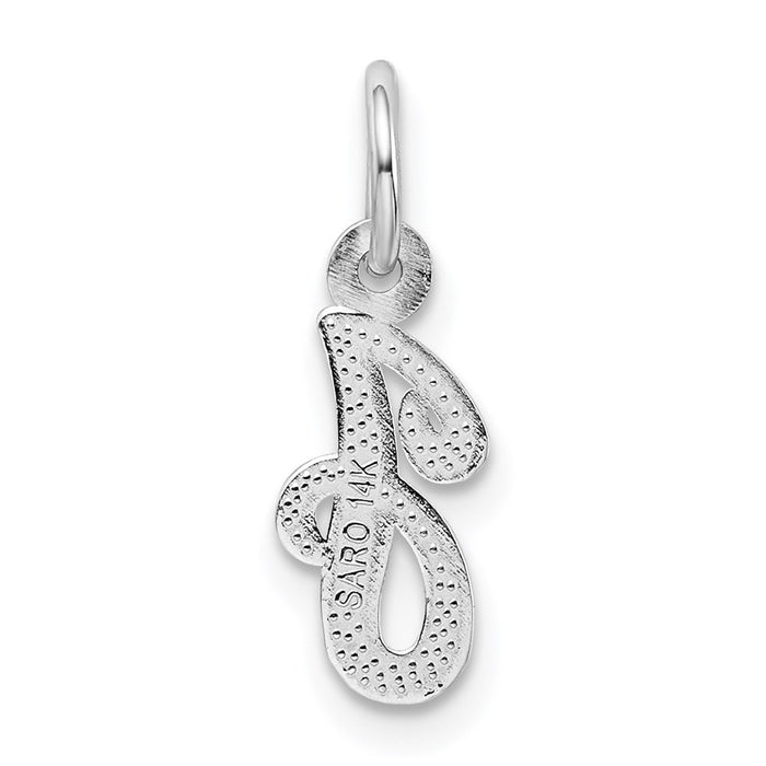 Million Charms 14K White Gold Themed Casted Alphabet Letter Initial J Charm