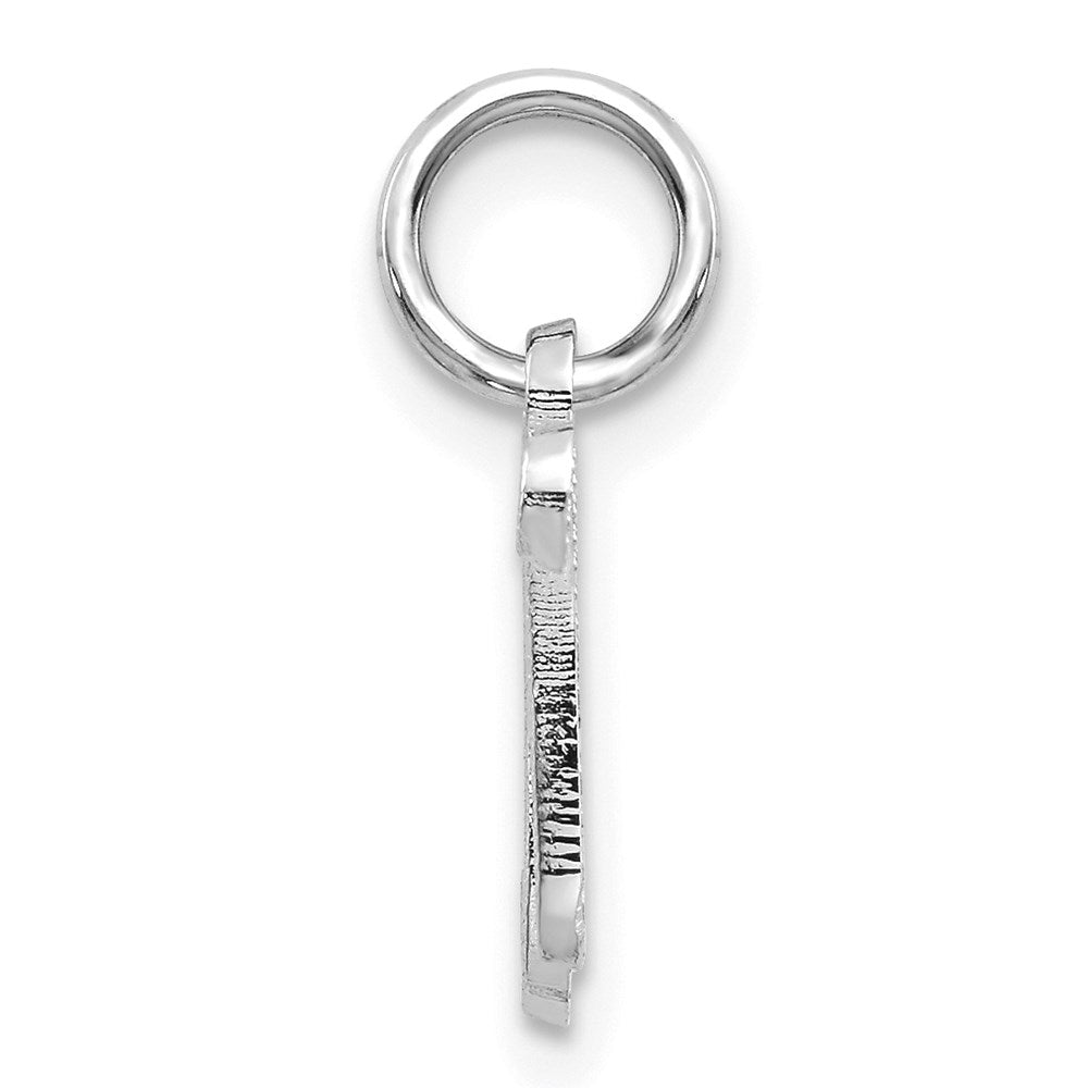 Million Charms 14K White Gold Themed Casted Alphabet Letter Initial N Charm