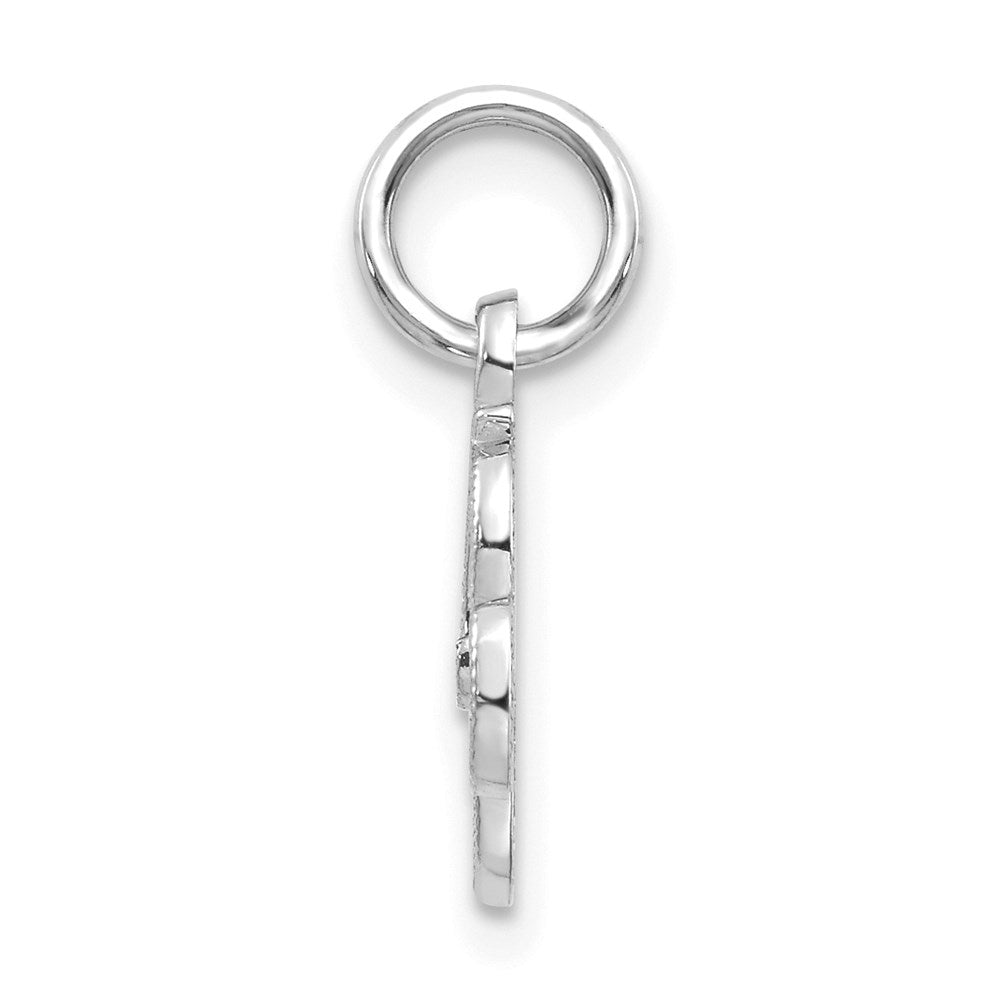Million Charms 14K White Gold Themed Casted Alphabet Letter Initial R Charm