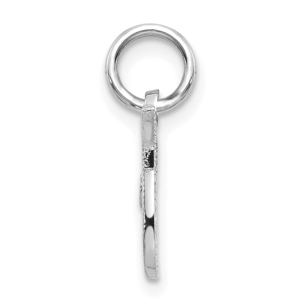 Million Charms 14K White Gold Themed Casted Alphabet Letter Initial T Charm