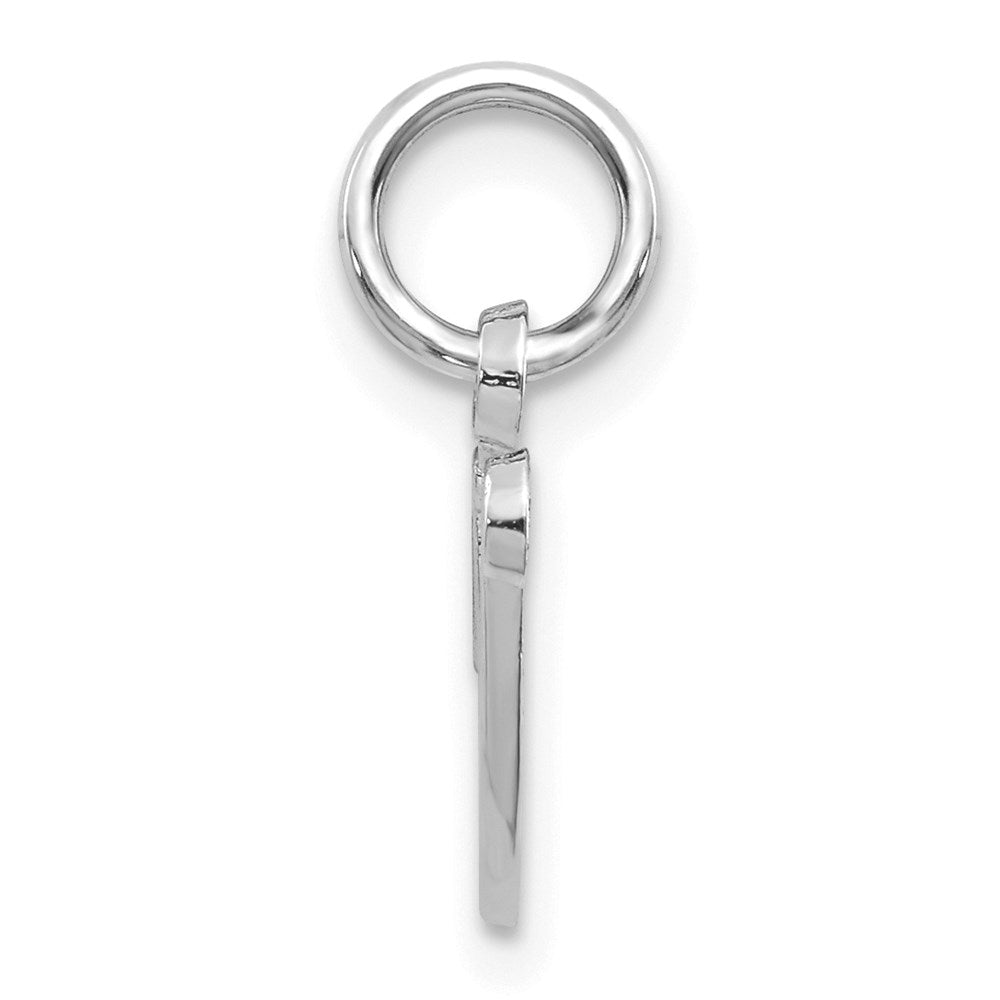 Million Charms 14K White Gold Themed Casted Alphabet Letter Initial V Charm