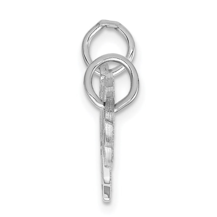 Million Charms 14K White Gold Themed Key & Heart Break-Apart Charm