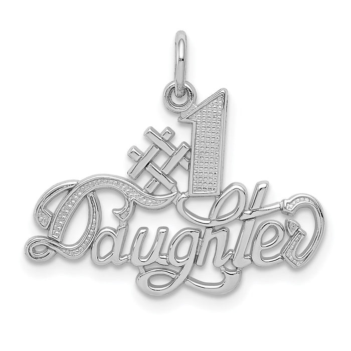 Million Charms 14K White Gold Themed #1 Daughter Charm