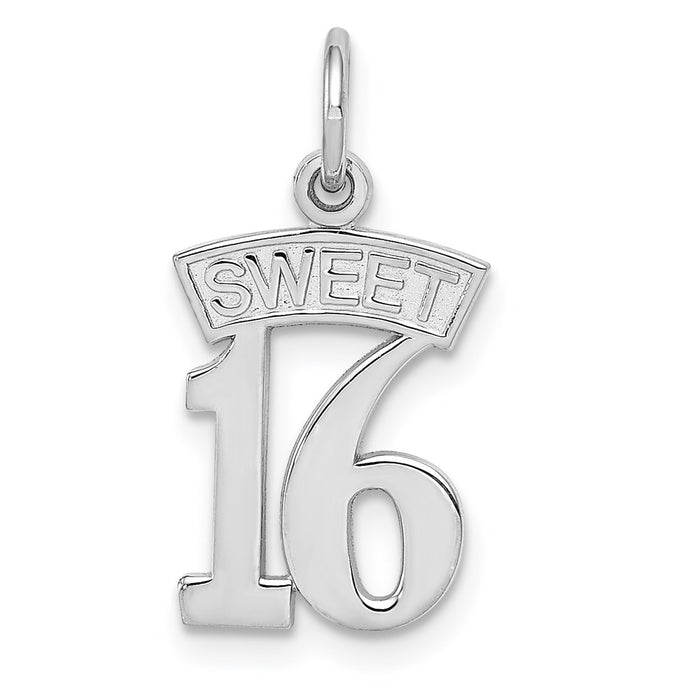 Million Charms 14K White Gold Themed Sweet 16 Birthday Charm