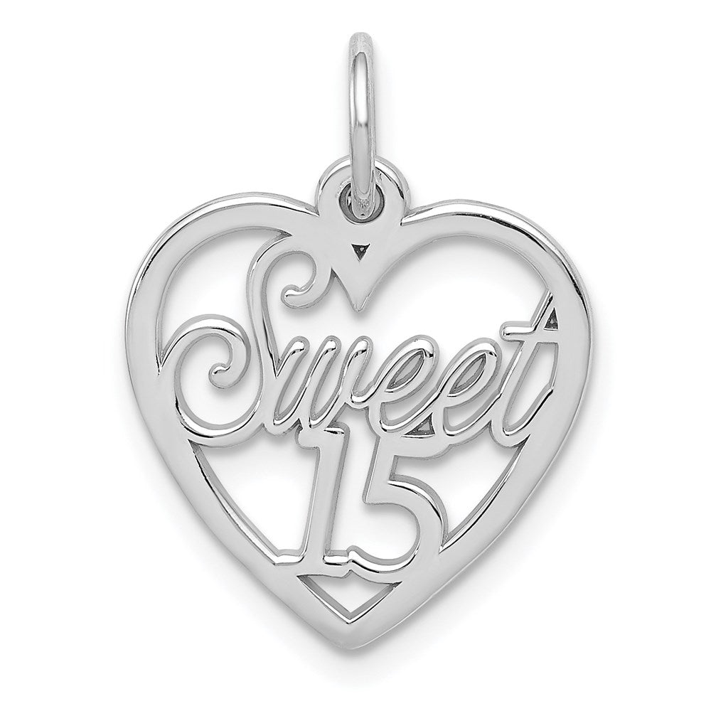 Million Charms 14K White Gold Themed Sweet 15 Birthday Anniversary Charm