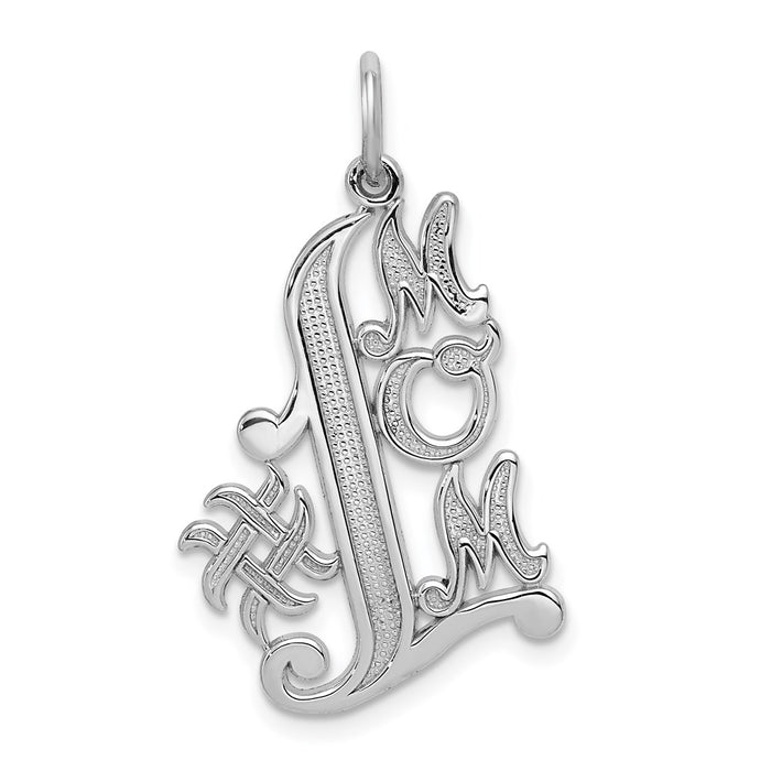 Million Charms 14K White Gold Themed #1 Mom Charm