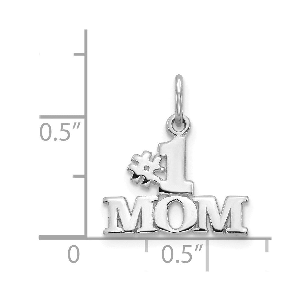 Million Charms 14K White Gold Themed #1 Mom Charm