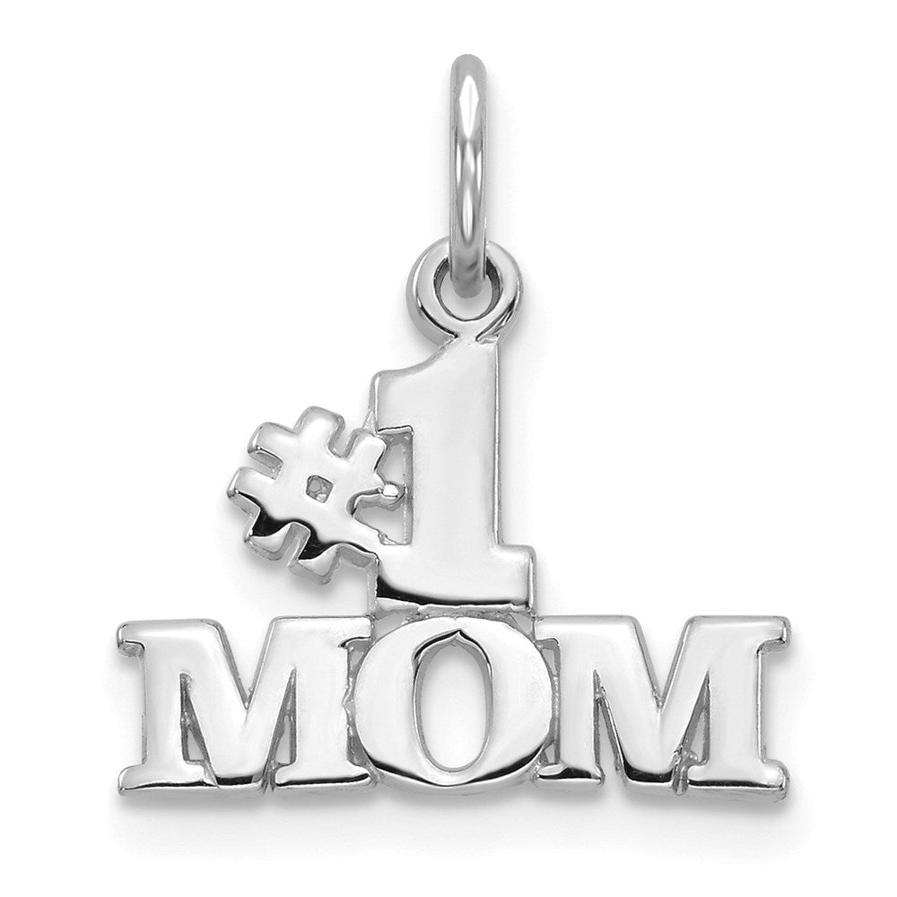 Million Charms 14K White Gold Themed #1 Mom Charm