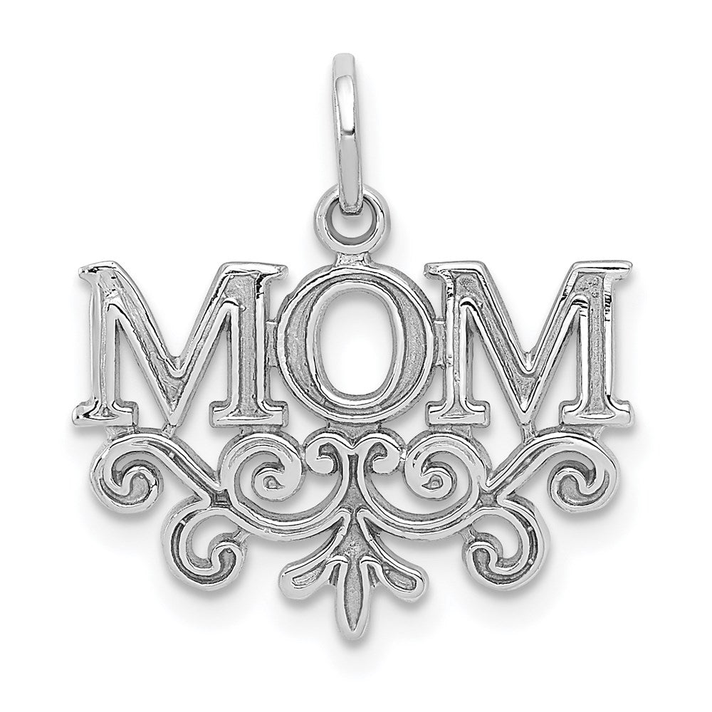 Million Charms 14K White Gold Themed Mom Charm